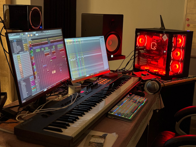 Student drum lesson session